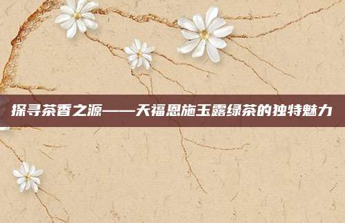 探寻茶香之源——天福恩施玉露绿茶的独特魅力