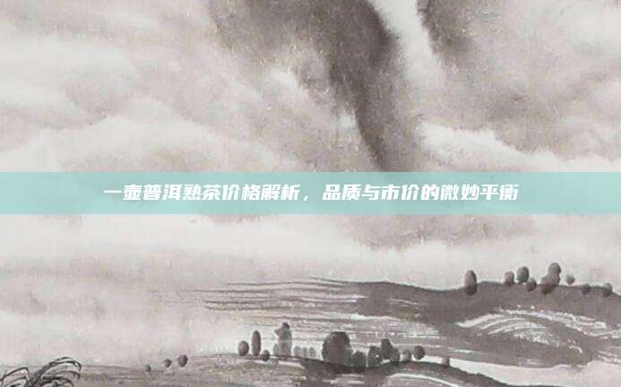 一壶普洱熟茶价格解析，品质与市价的微妙平衡