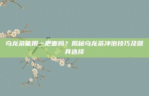 乌龙茶能用一把壶吗？揭秘乌龙茶冲泡技巧及器具选择