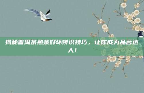 揭秘普洱茶熟茶好坏辨识技巧,让你成为品茗达人!