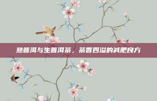 熟普洱与生普洱茶,茶香四溢的减肥良方