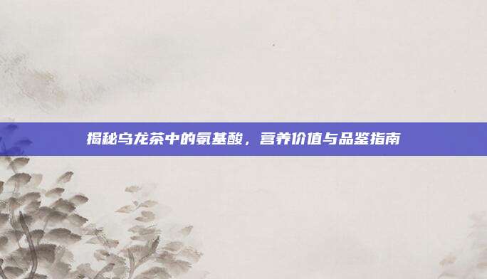 揭秘乌龙茶中的氨基酸，营养价值与品鉴指南