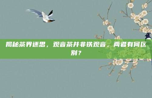 揭秘茶界迷思,观音茶并非铁观音,两者有何区别?