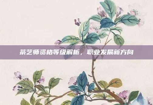 茶艺师资格等级解析，职业发展新方向