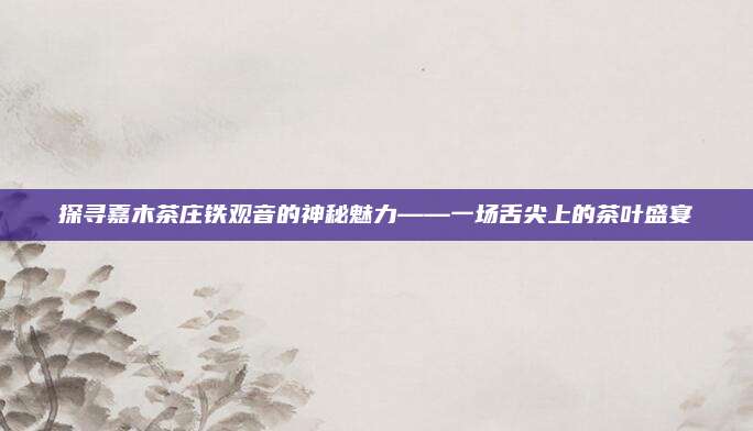 探寻嘉木茶庄铁观音的神秘魅力——一场舌尖上的茶叶盛宴