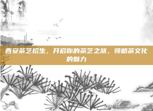 西安茶艺招生，开启你的茶艺之旅，领略茶文化的魅力