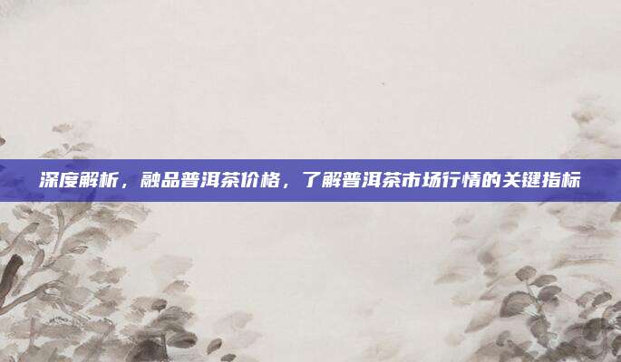 深度解析，融品普洱茶价格，了解普洱茶市场行情的关键指标