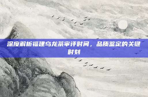 深度解析福建乌龙茶审评时间，品质鉴定的关键时刻