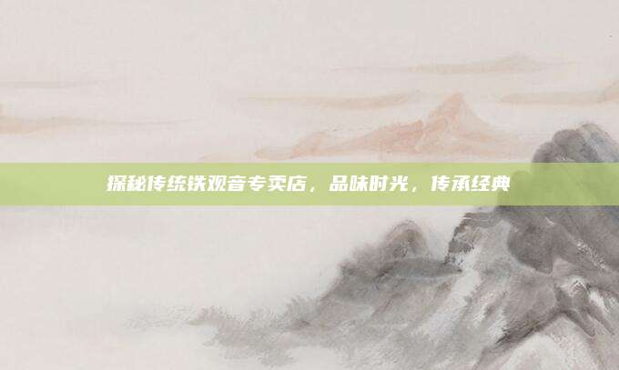 探秘传统铁观音专卖店,品味时光,传承经典
