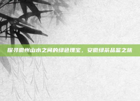 探寻徽州山水之间的绿色瑰宝,安徽绿茶品鉴之旅