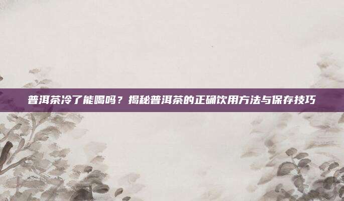 普洱茶冷了能喝吗?揭秘普洱茶的正确饮用方法与保存技巧