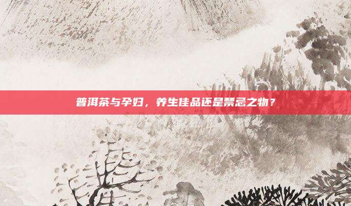 普洱茶与孕妇，养生佳品还是禁忌之物？