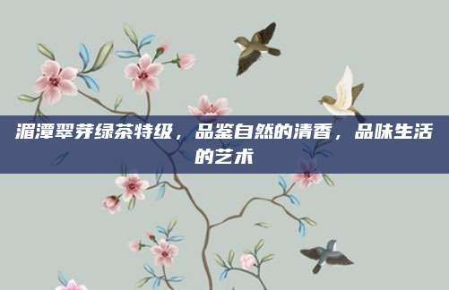湄潭翠芽绿茶特级,品鉴自然的清香,品味生活的艺术