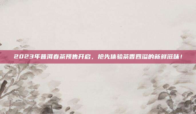 2023年普洱春茶预售开启,抢先体验茶香四溢的新鲜滋味!