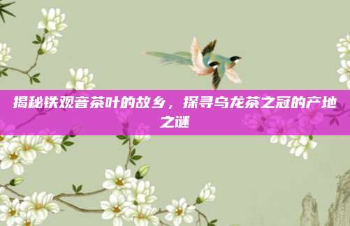 揭秘铁观音茶叶的故乡，探寻乌龙茶之冠的产地之谜