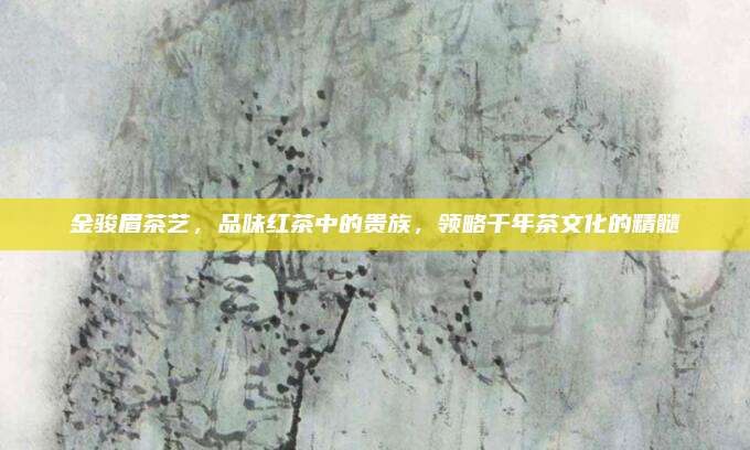 金骏眉茶艺，品味红茶中的贵族，领略千年茶文化的精髓