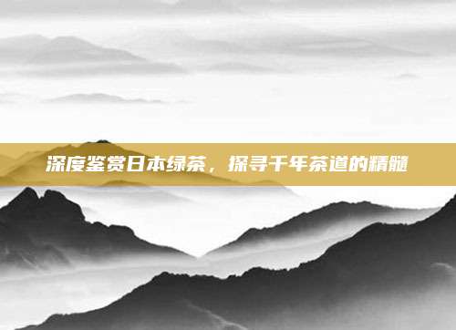 深度鉴赏日本绿茶，探寻千年茶道的精髓