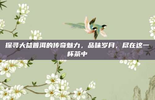 探寻大益普洱的传奇魅力，品味岁月，尽在这一杯茶中