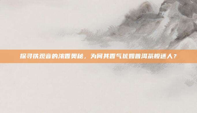 探寻铁观音的浓香奥秘，为何其香气犹如普洱茶般迷人？