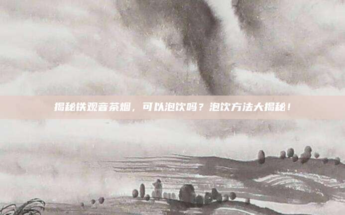 揭秘铁观音茶烟，可以泡饮吗？泡饮方法大揭秘！