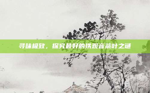 寻味极致，探究最好的铁观音茶叶之谜