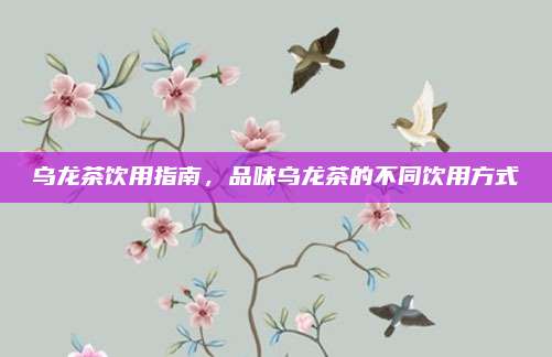 乌龙茶饮用指南，品味乌龙茶的不同饮用方式