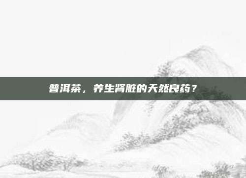 普洱茶，养生肾脏的天然良药？