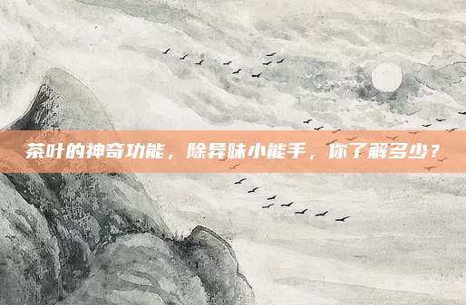 茶叶的神奇功能，除异味小能手，你了解多少？