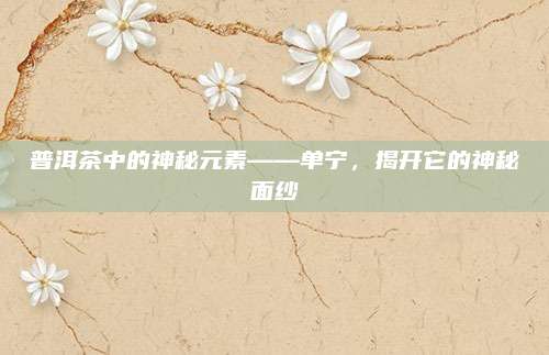 普洱茶中的神秘元素——单宁，揭开它的神秘面纱