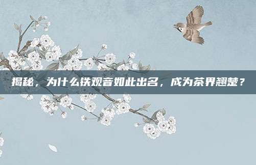揭秘，为什么铁观音如此出名，成为茶界翘楚？