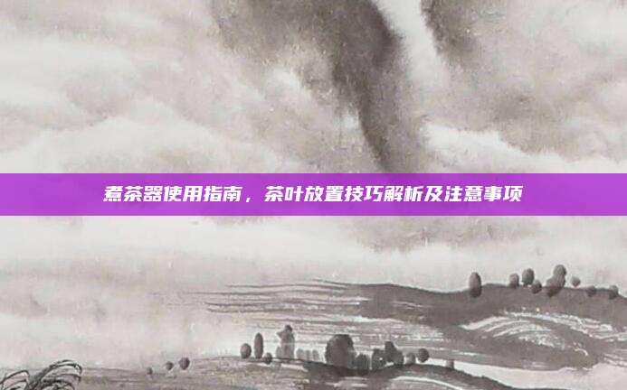煮茶器使用指南，茶叶放置技巧解析及注意事项