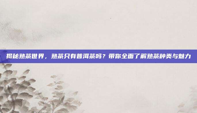 揭秘熟茶世界，熟茶只有普洱茶吗？带你全面了解熟茶种类与魅力