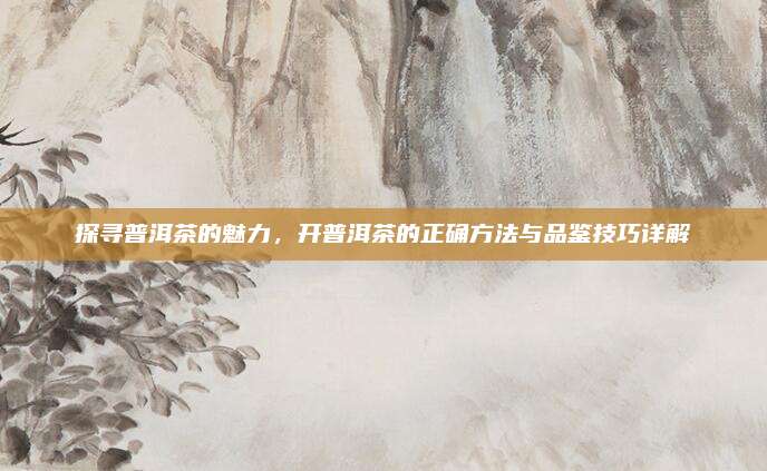 探寻普洱茶的魅力，开普洱茶的正确方法与品鉴技巧详解