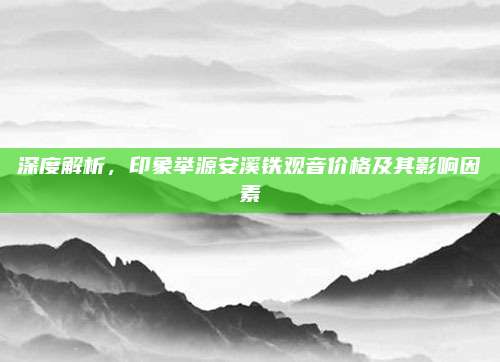 深度解析，印象举源安溪铁观音价格及其影响因素