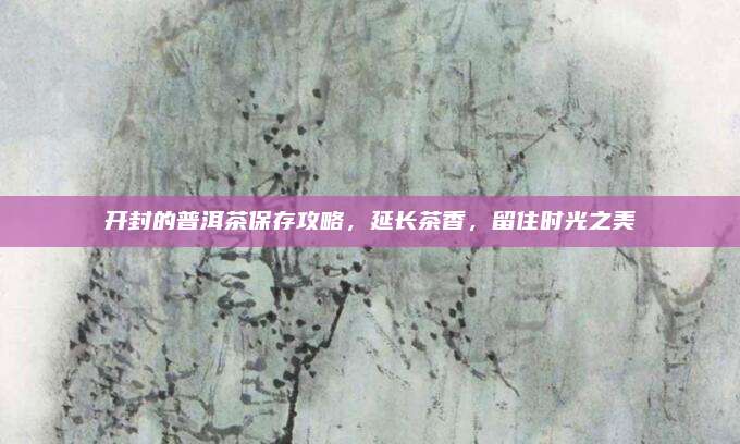 开封的普洱茶保存攻略，延长茶香，留住时光之美