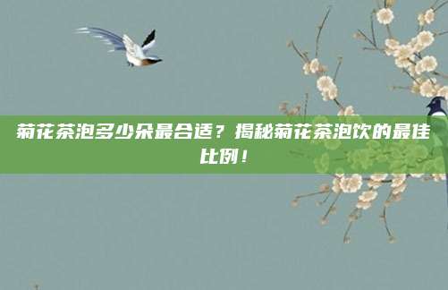 菊花茶泡多少朵最合适？揭秘菊花茶泡饮的最佳比例！