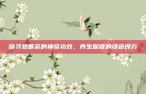 探寻熟普茶的神奇功效，养生保健的绿色良方