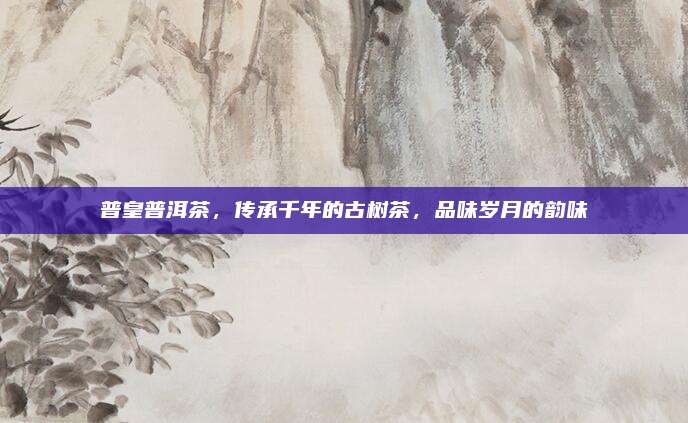 普皇普洱茶,传承千年的古树茶,品味岁月的韵味