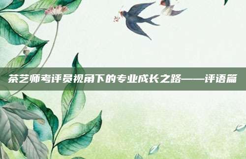 茶艺师考评员视角下的专业成长之路——评语篇