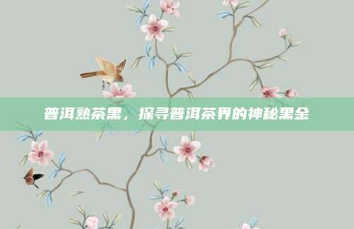 普洱熟茶黑，探寻普洱茶界的神秘黑金