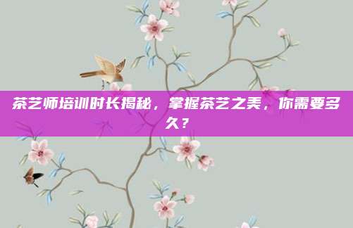茶艺师培训时长揭秘，掌握茶艺之美，你需要多久？