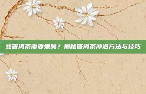 熟普洱茶需要煮吗？揭秘普洱茶冲泡方法与技巧