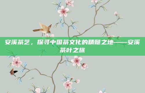 安溪茶艺，探寻中国茶文化的精髓之地——安溪茶叶之旅