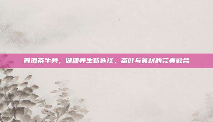 普洱茶牛蒡，健康养生新选择，茶叶与食材的完美融合
