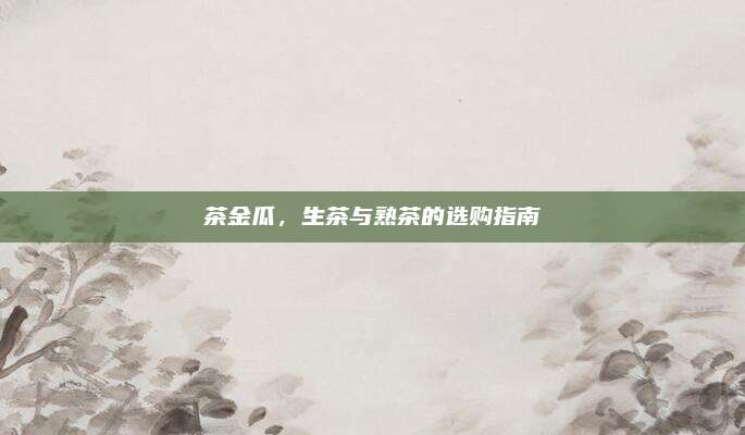 茶金瓜，生茶与熟茶的选购指南