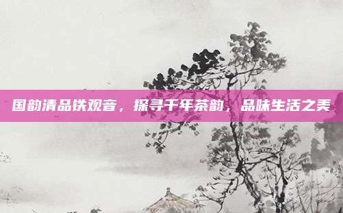 国韵清品铁观音，探寻千年茶韵，品味生活之美