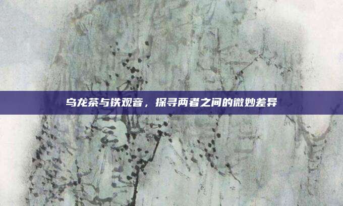 乌龙茶与铁观音，探寻两者之间的微妙差异