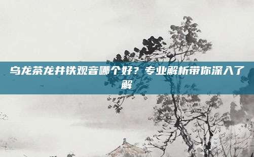 乌龙茶龙井铁观音哪个好？专业解析带你深入了解