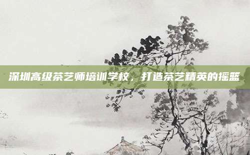 深圳高级茶艺师培训学校，打造茶艺精英的摇篮