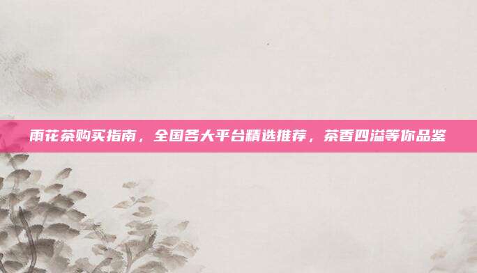 雨花茶购买指南，全国各大平台精选推荐，茶香四溢等你品鉴